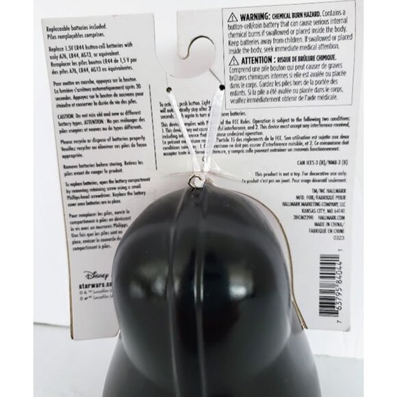 NWT Hallmark Star Wars Darth Vader Helmet Light-up Ornament Disney - Picture 5 of 5